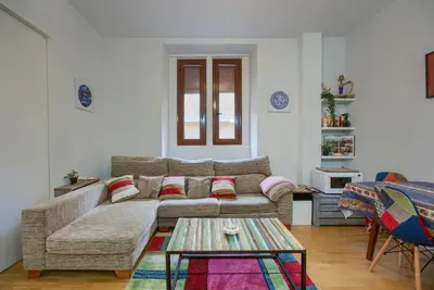 Zona de estar de Amplio y luminoso apartamento en el centro de Madrid