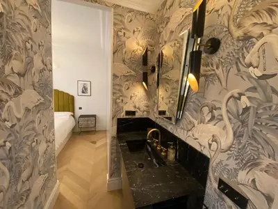 Una televisión o centro de entretenimiento en Luxury apartment in Gran Vía