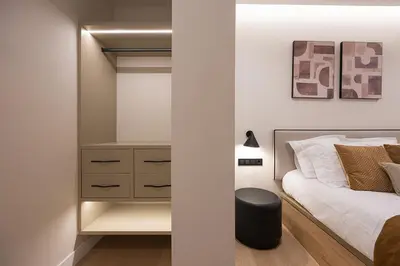 Cama o camas de una habitación en Gran Via XV 4BR 4BH