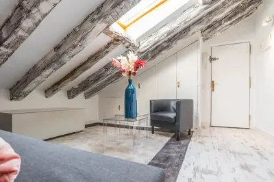 Zona de estar de Estudio Centro Gran Via Tarifa Mensual disponible
