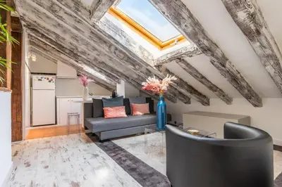 Zona de estar de Estudio Centro Gran Via Tarifa Mensual disponible