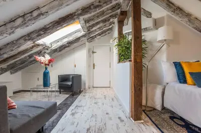 Zona de estar de Estudio Centro Gran Via Tarifa Mensual disponible