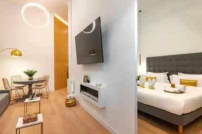 Cama o camas de una habitación en Smart Apartment Near Puerta Del Sol