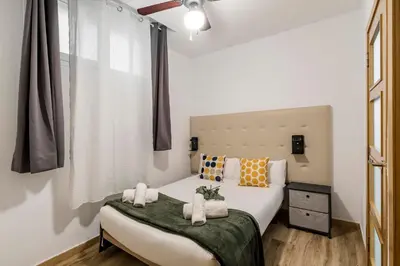 Cama o camas de una habitación en Madrid Numancia - Apartamento de 1 dormitorio