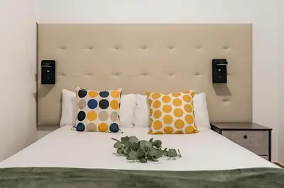 Cama o camas de una habitación en Madrid Numancia - Apartamento de 1 dormitorio