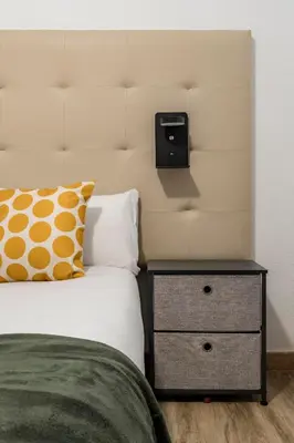 Cama o camas de una habitación en Madrid Numancia - Apartamento de 1 dormitorio