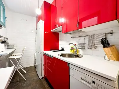 Una cocina o zona de cocina en Urbano y acogedor estudio en sótano