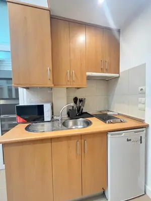 Una cocina o zona de cocina en Acogedor Estudio Cervantes Temporal