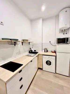 Una cocina o zona de cocina en Espectacular apartamento Madrid