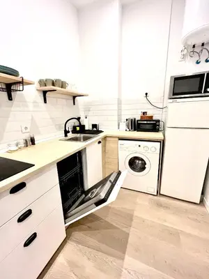 Una cocina o zona de cocina en Espectacular apartamento Madrid
