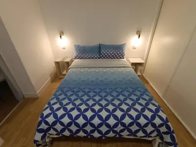 Cama o camas de una habitación en Apartamento en Huertas