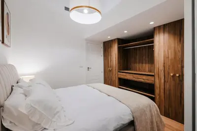 Cama o camas de una habitación en Stunning Apartment near Gran Via Metro
