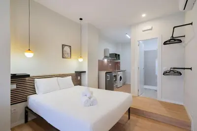 Cama o camas de una habitación en Ideal flat for 2 pax -F Fpo1