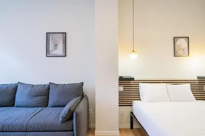 Cama o camas de una habitación en Ideal flat for 2 pax -F Fpo1