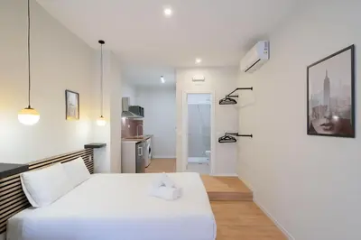 Cama o camas de una habitación en Ideal flat for 2 pax -F Fpo1