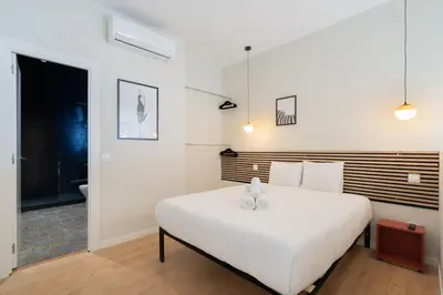 Cama o camas de una habitación en Nice studio in Madrid-Fp02