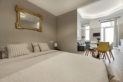 Cama o camas de una habitación en Coqueto Apartamento en Delicias