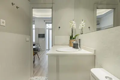 Un baño de Coqueto Apartamento en Delicias