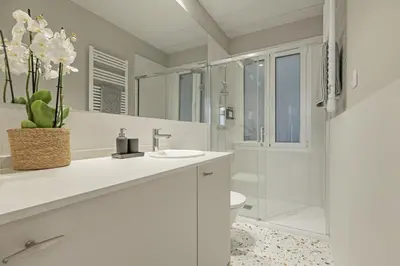 Un baño de Coqueto Apartamento en Delicias