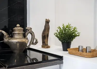 Utensilios para hacer té y café en Modern comfy-1bedroom 1bathroom-Prosperidad
