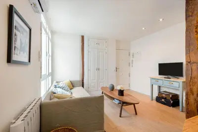 Una televisión o centro de entretenimiento en Bright and Modern - 1Bedroom 1Bathroom - Malasaña