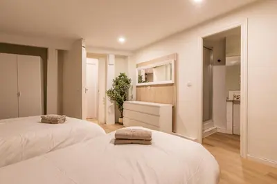 Cama o camas de una habitación en Apartamento en Madrid centro. Plaza Mayor