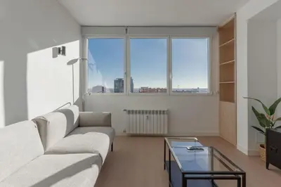 Zona de estar de Bright with views -2Beds 1Bath- Bernabéu
