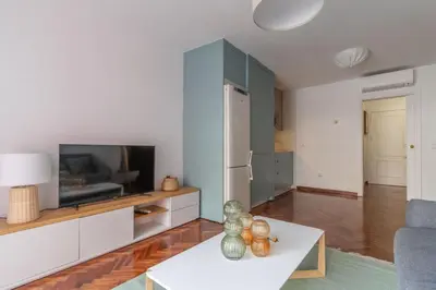 Una televisión o centro de entretenimiento en Brigth Stylish studio - Gran Vía