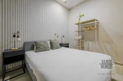 Cama o camas de una habitación en Loft en La Latina para 5, vive Calle del Ángel E2