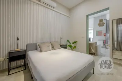 Cama o camas de una habitación en Loft en La Latina para 5, vive Calle del Ángel E2