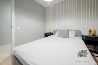 Cama o camas de una habitación en Rumbo a la comodidad para 9 en Calle del Barco E2