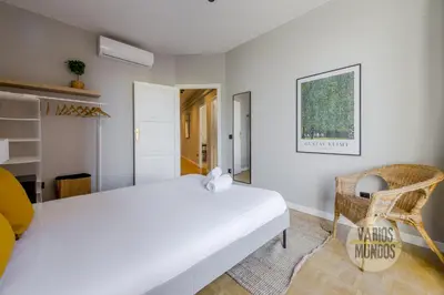 Cama o camas de una habitación en Amplio y Centrico Apt para 9pax en La Latina