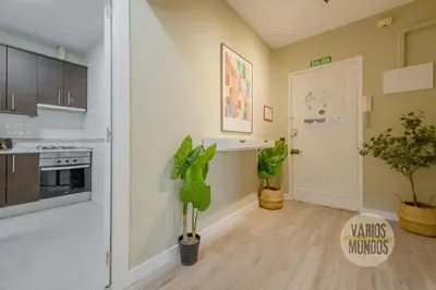 Una cocina o zona de cocina en Practico Apt 7pax en Calle Santa Ana Centro de Madrid
