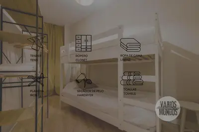 Cama o camas de una habitación en Centrico Apt 7pax en Anton Martin-Centro E2