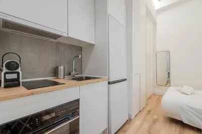 Una cocina o zona de cocina en Escapada hogareña para 3 en Calle de Fomento