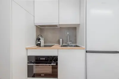 Una cocina o zona de cocina en Escapada hogareña para 3 en Calle de Fomento