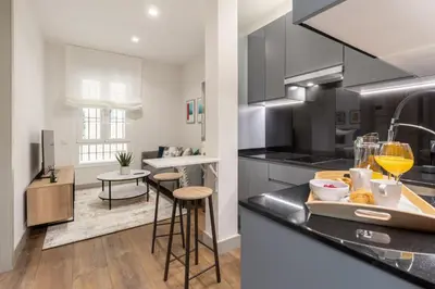Una cocina o zona de cocina en Charming 1-Bed Apartment in Chamberí Madrid