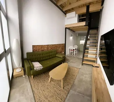 Zona de estar de Stylish and Modern Loft in Madrid Centre