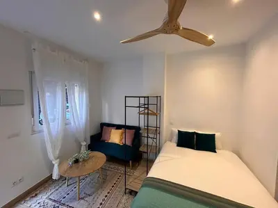 Cama o camas de una habitación en Ideal studio in Cuatro Caminos - Guipúzcoa