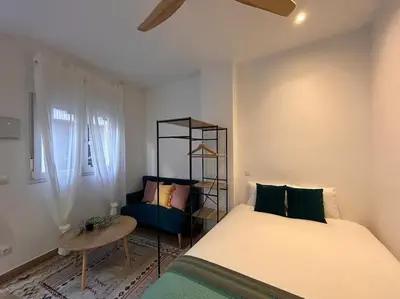Cama o camas de una habitación en Ideal studio in Cuatro Caminos - Guipúzcoa
