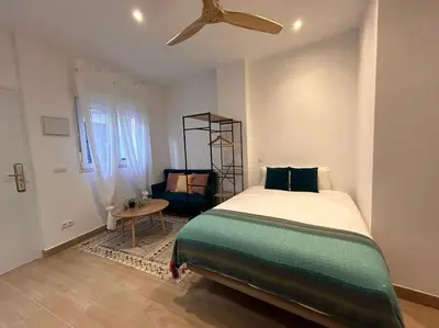 Cama o camas de una habitación en Ideal studio in Cuatro Caminos - Guipúzcoa