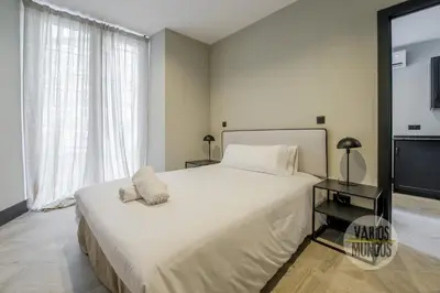 Cama o camas de una habitación en Amazing Bajo para 5pax en La Latina-Centro de Madrid E2