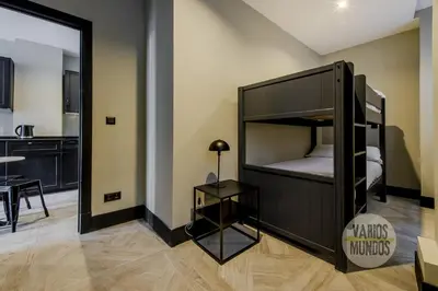 Cama o camas de una habitación en Amazing Bajo para 5pax en La Latina-Centro de Madrid E2