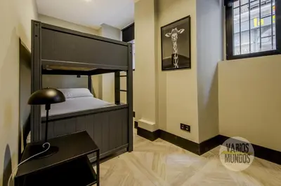 Cama o camas de una habitación en Amazing Bajo para 5pax en La Latina-Centro de Madrid E2