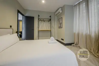 Cama o camas de una habitación en Amazing Bajo para 5pax en La Latina-Centro de Madrid E2