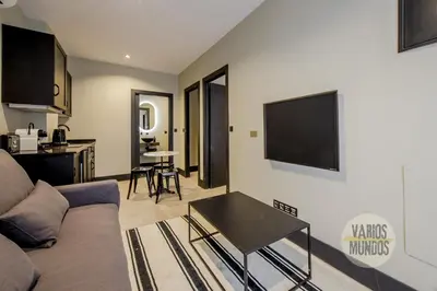 Una televisión o centro de entretenimiento en Amazing Bajo para 5pax en La Latina-Centro de Madrid E2