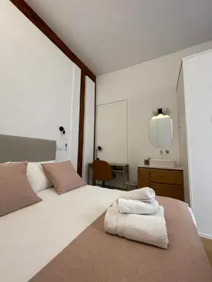 Cama o camas de una habitación en Estudio en Madrid