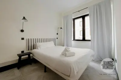 Cama o camas de una habitación en Fancy Apt para 4px en la Plaza del Carmen-Gran Via E2