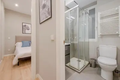 Un baño de Acogedor Apt 3 habitaciones y terraza en el Centro de Madrid