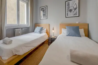 Cama o camas de una habitación en Excelente piso de 3 habitaciones en La Latina-Centro